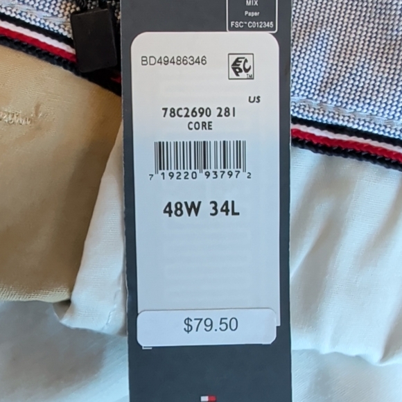 NWT Tommy Hillfiger Classic Fit Men's Pants 48x34 - Picture 7 of 8